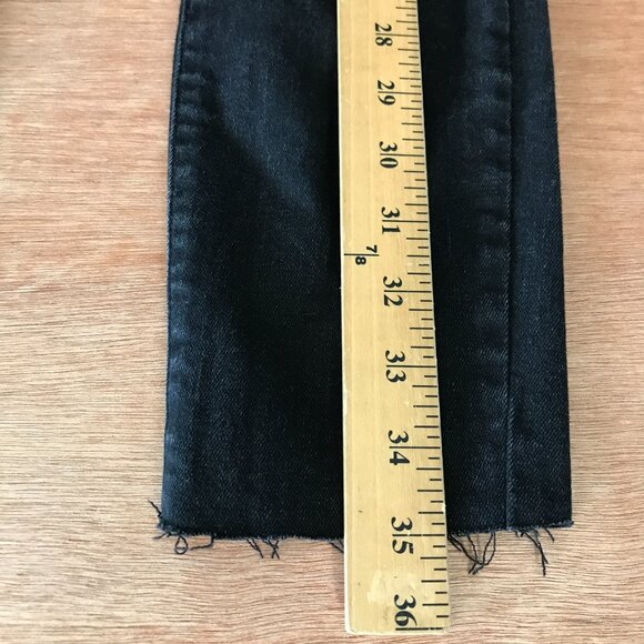 Everlane Skinny Jeans Women 28 Black Mid Rise Raw Hem Stretch Preppy 18005 - Picture 6 of 14